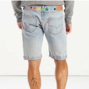 Levi's | Shorts | Levis 5 Unisex Gay Pride Rainbow Stars Embroidered  Bermuda Denim Shorts | Poshmark